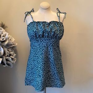 Green And White Floral Dress | M